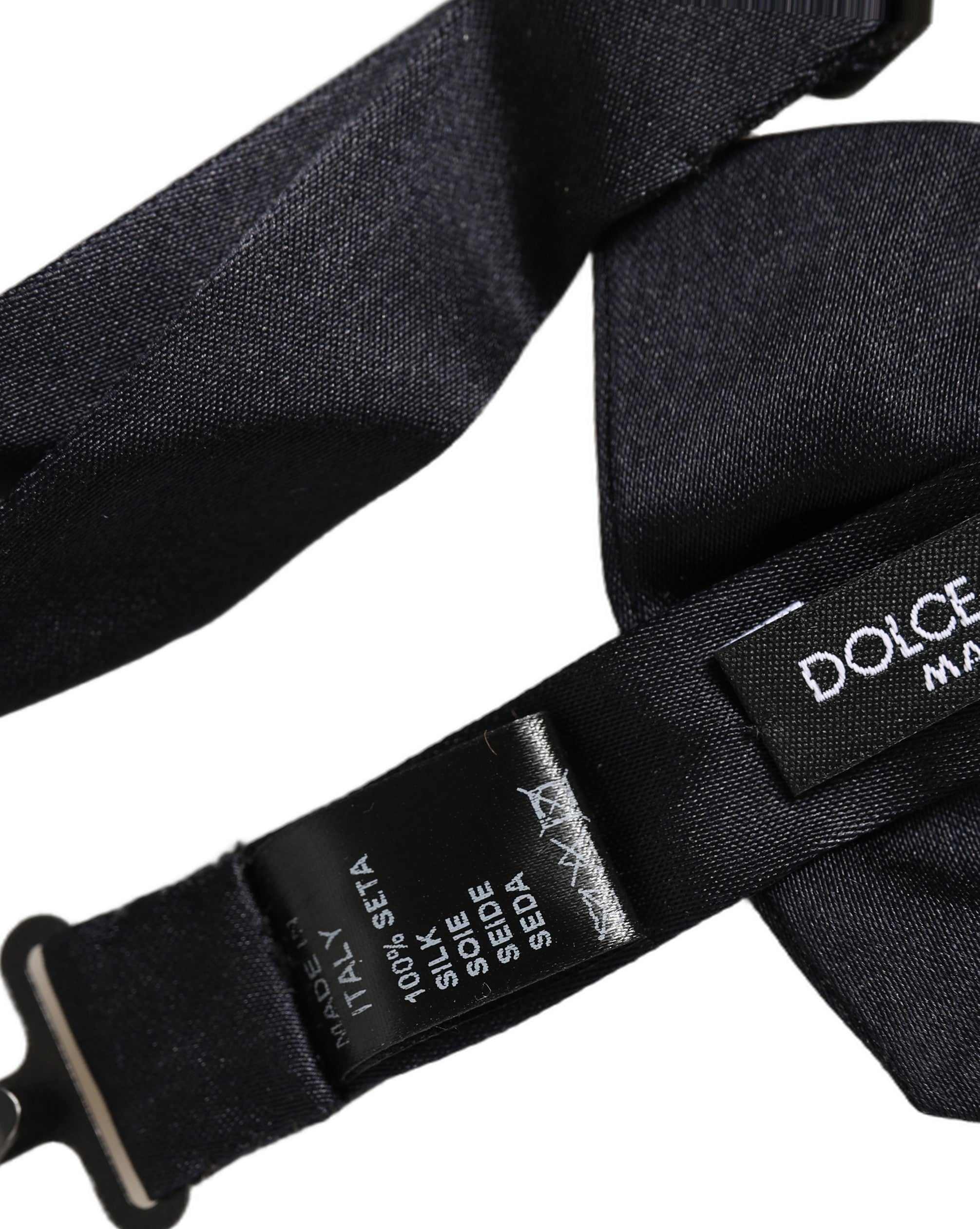 Dolce & Gabbana Dolce & Gabbana Men Black 100% Silk Adjustable Neck Papillon Bow Men's Tie