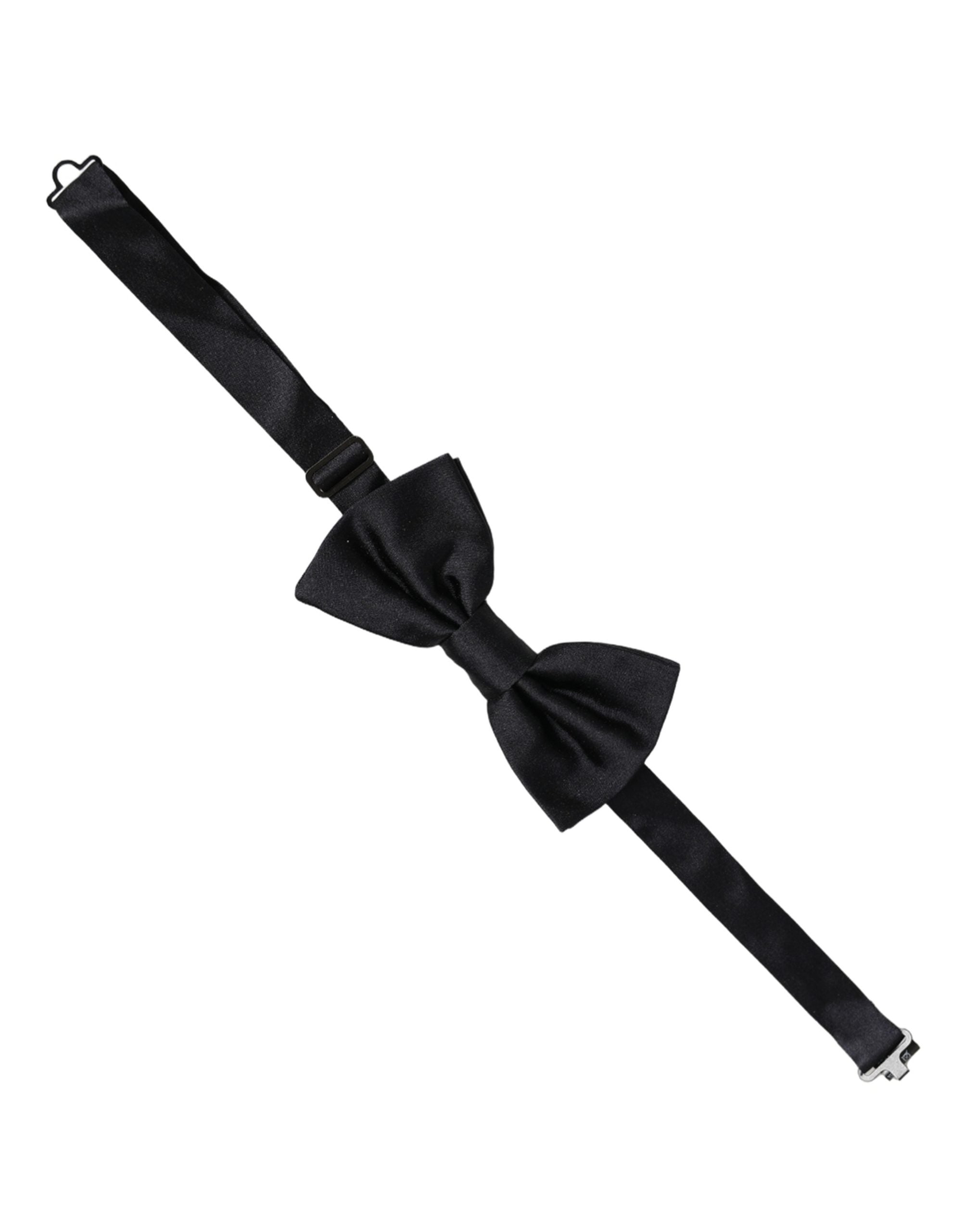 Dolce & Gabbana Dolce & Gabbana Men Black 100% Silk Adjustable Neck Papillon Bow Men's Tie