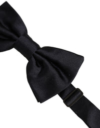 Dolce & Gabbana Dolce & Gabbana Men Black 100% Silk Adjustable Neck Papillon Bow Men's Tie