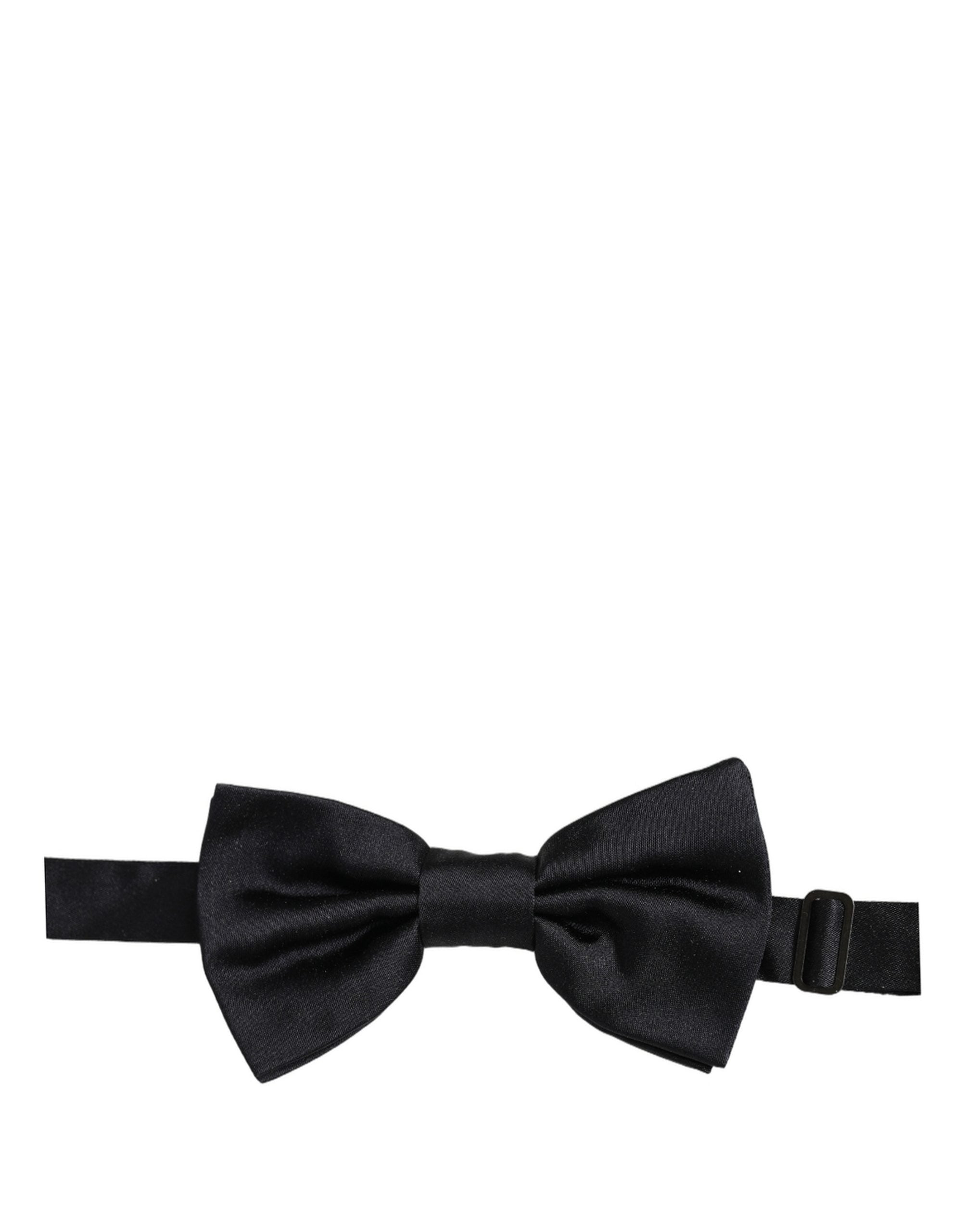 Dolce & Gabbana Dolce & Gabbana Men Black 100% Silk Adjustable Neck Papillon Bow Men's Tie