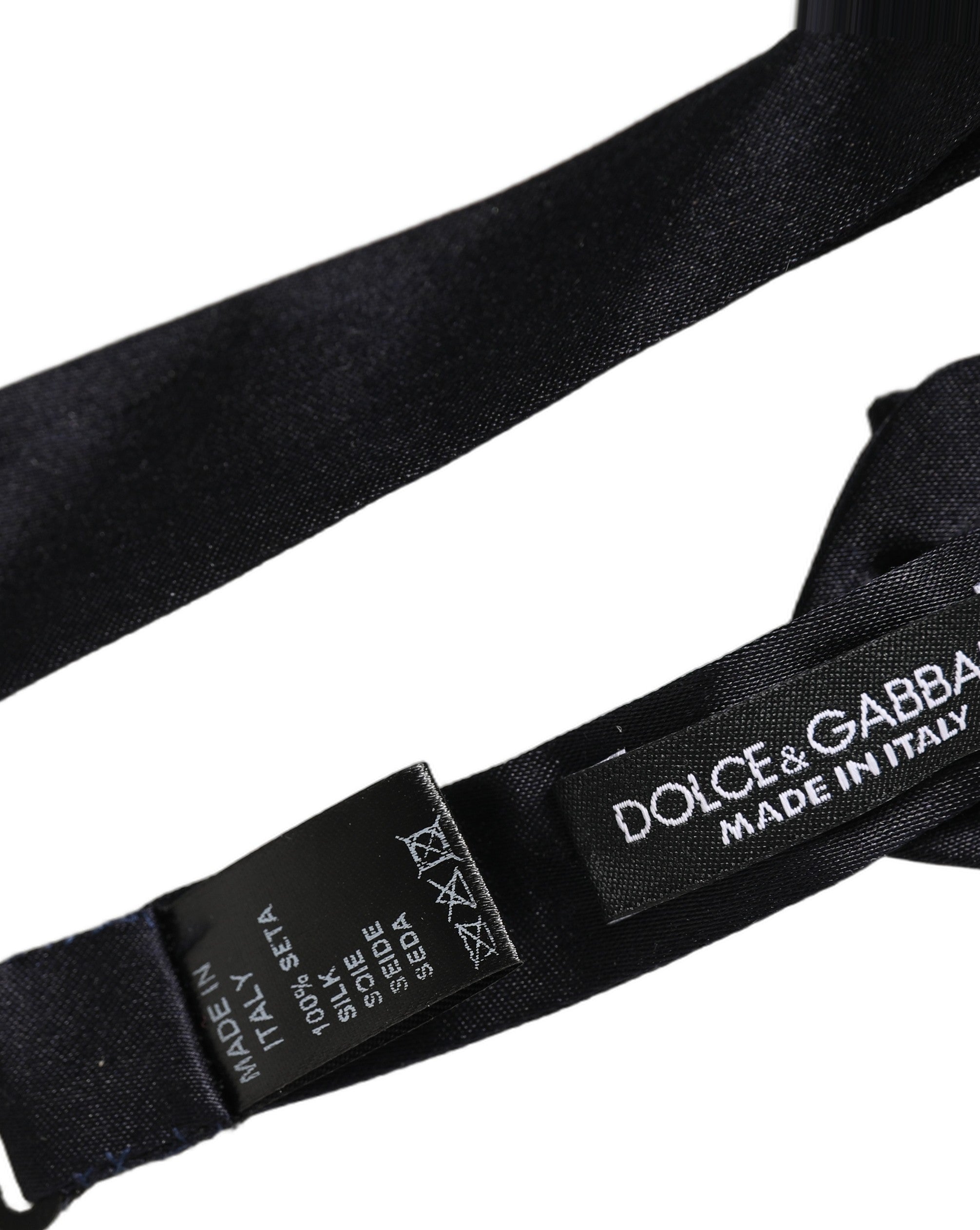 Dolce & Gabbana Dolce & Gabbana Men Black 100% Silk Adjustable Neck Papillon Bow Men's Tie