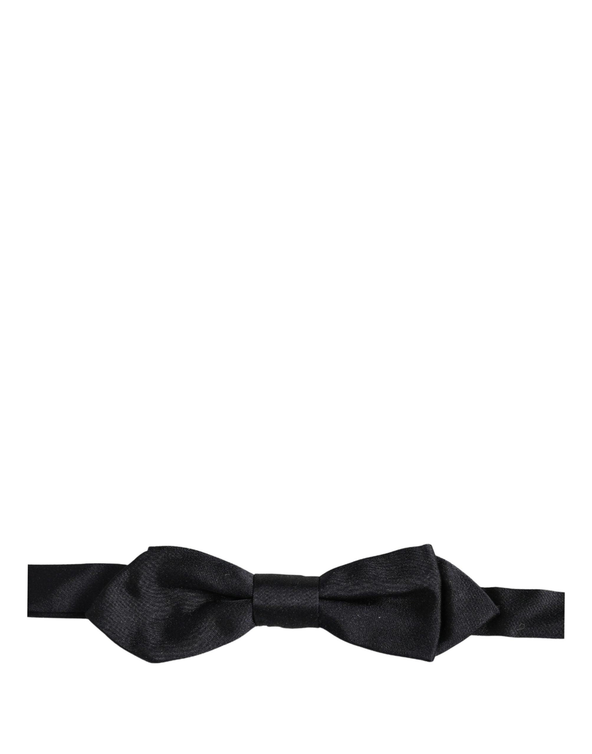 Dolce & Gabbana Dolce & Gabbana Men Black 100% Silk Adjustable Neck Papillon Bow Men's Tie