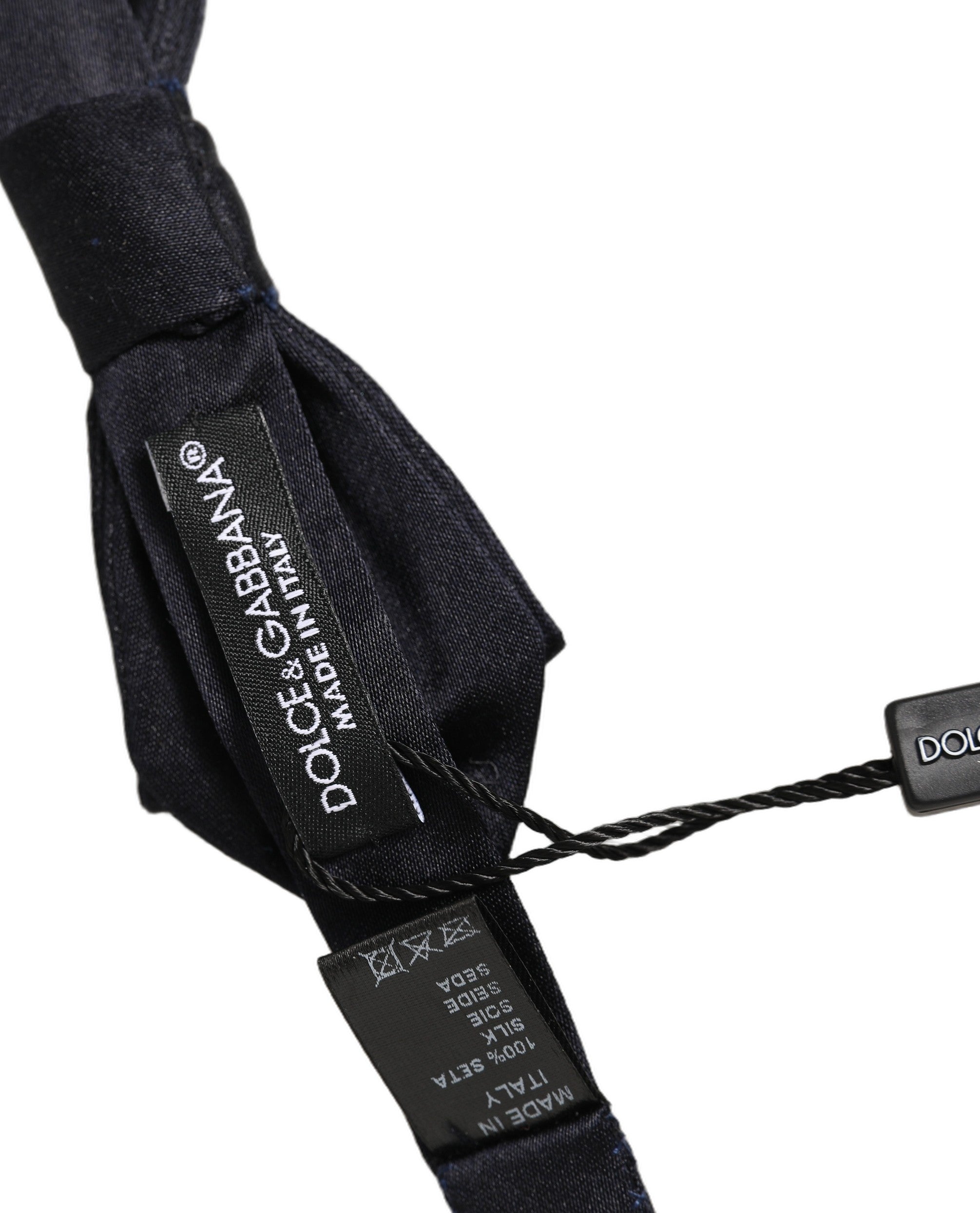 Dolce & Gabbana Dolce & Gabbana Men Black 100% Silk Adjustable Neck Papillon Bow Men's Tie