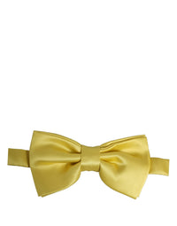 Dolce & Gabbana Dolce & Gabbana Men Yellow 100% Silk Adjustable Neck Papillon Bow Men's Tie