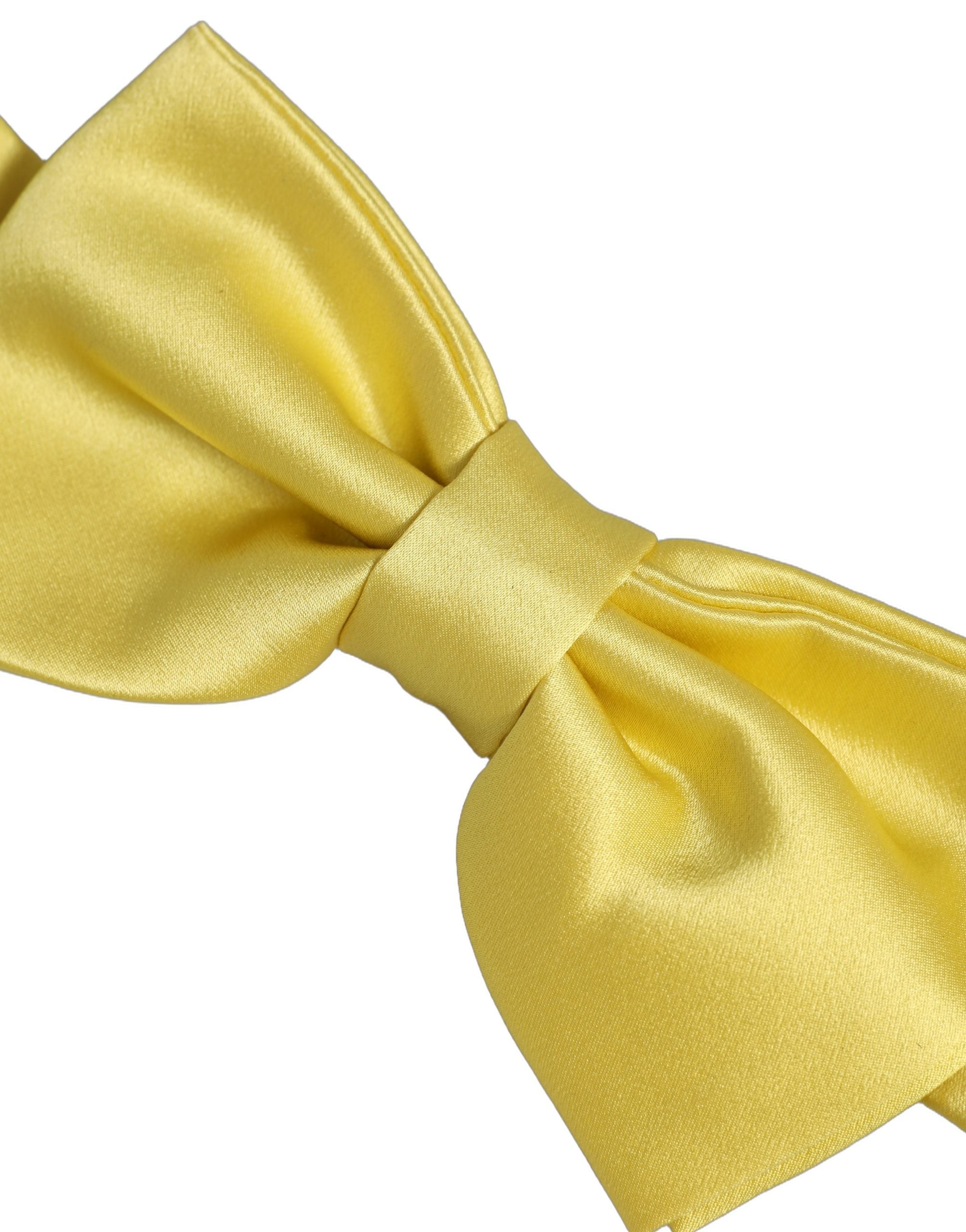 Dolce & Gabbana Dolce & Gabbana Men Yellow 100% Silk Adjustable Neck Papillon Bow Men's Tie