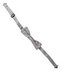 Dolce & Gabbana Dolce & Gabbana Men Gray 100% Silk Adjustable Neck Papillon Bow Men's Tie