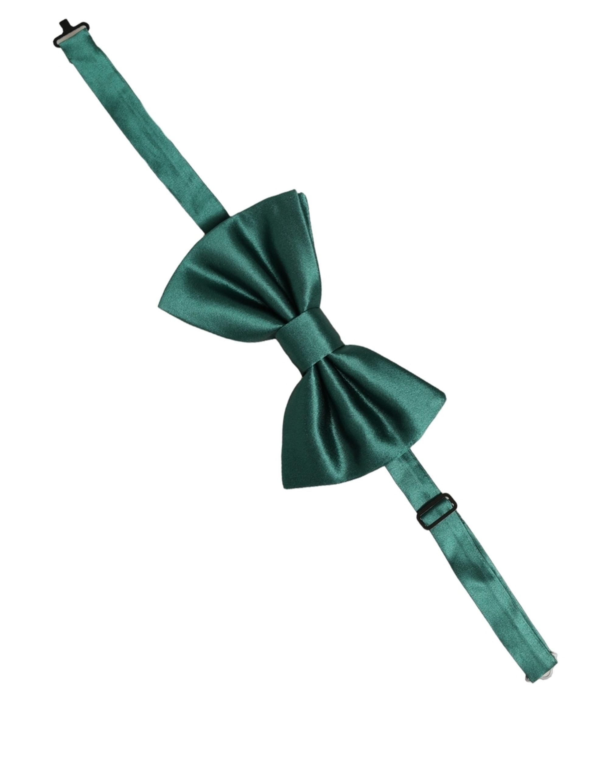 Dolce & Gabbana Dolce & Gabbana Men Green 100% Silk Adjustable Neck Papillon Bow Men's Tie