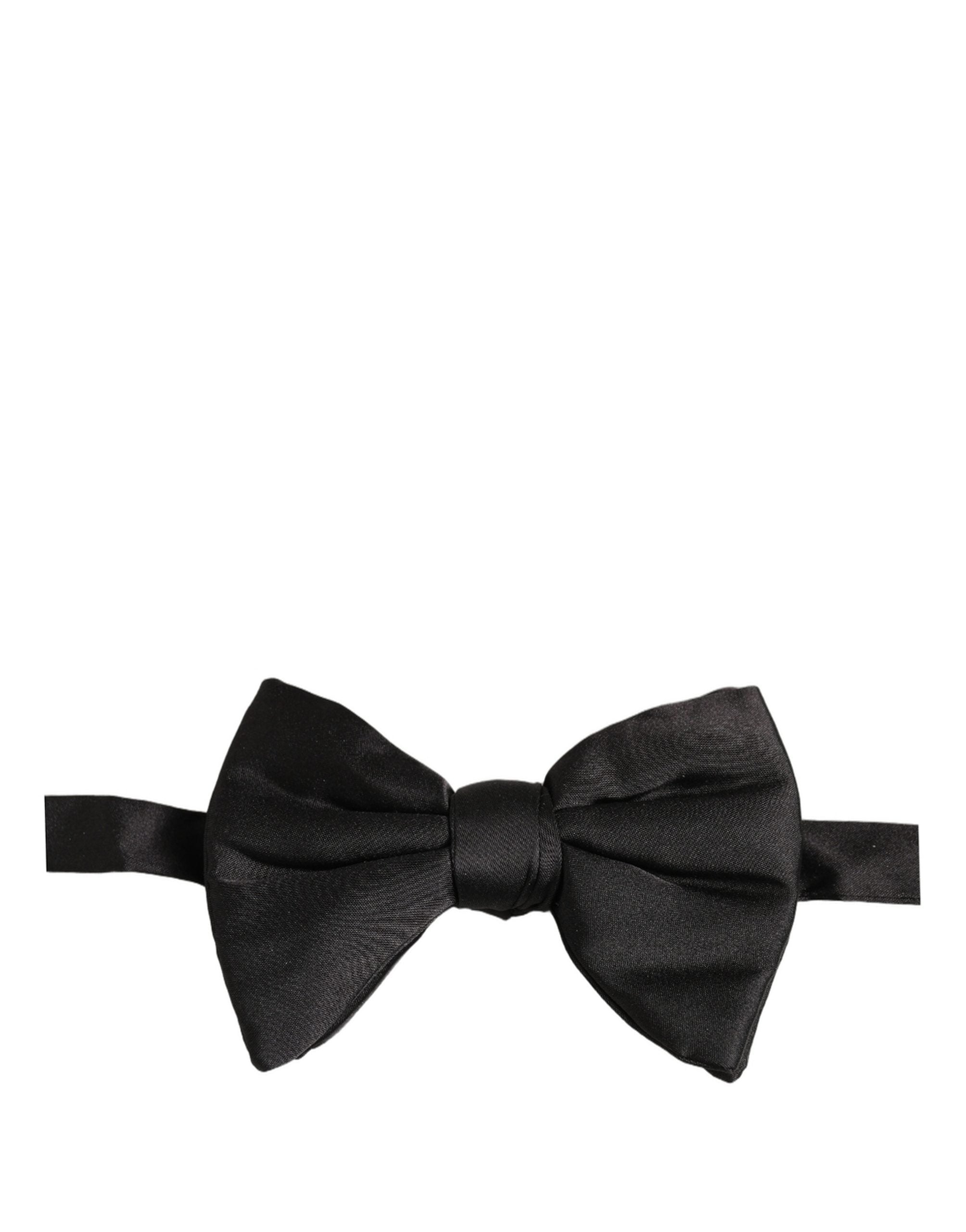 Dolce & Gabbana Dolce & Gabbana Men Black 100% Silk Adjustable Neck Papillon Bow Men's Tie