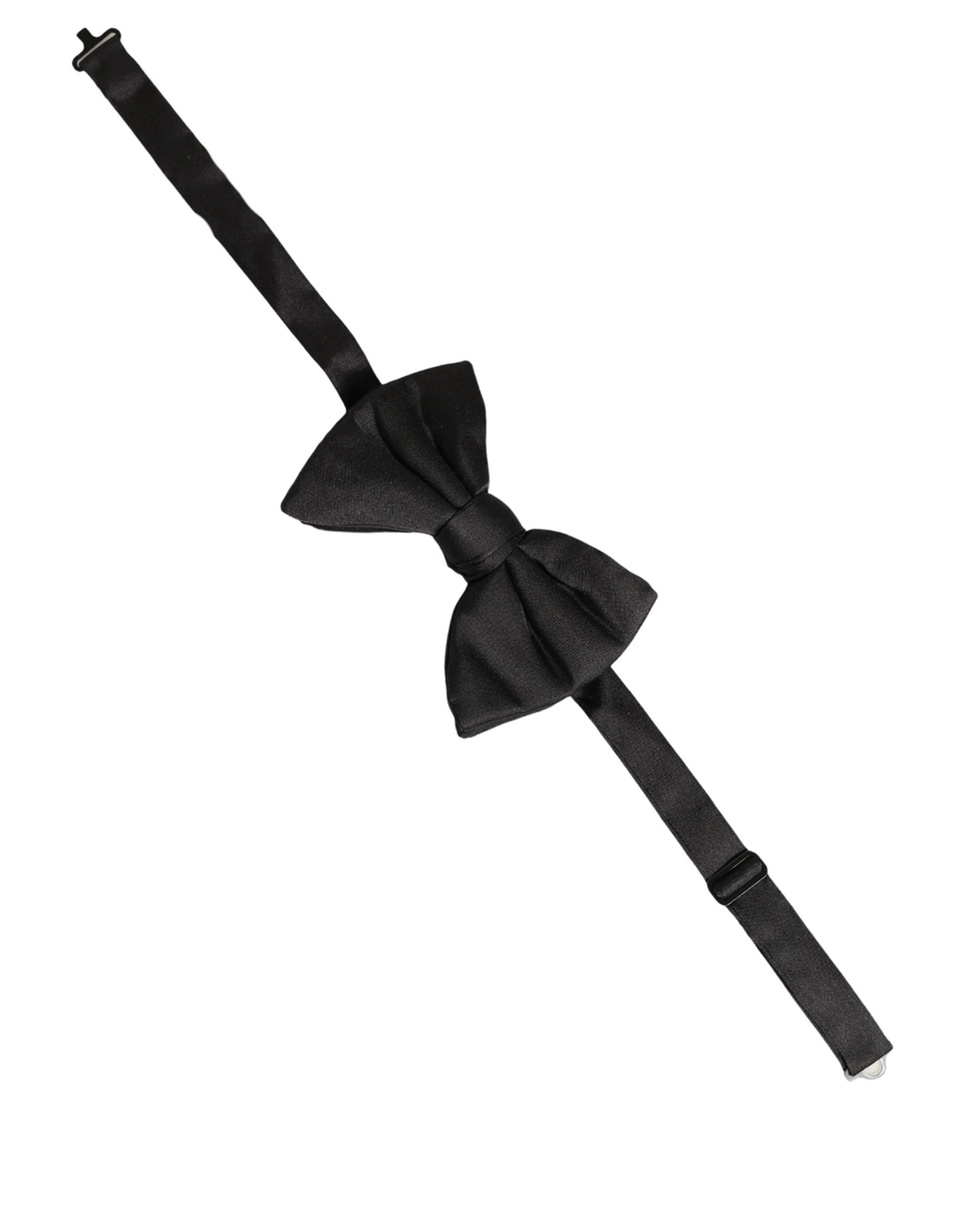 Dolce & Gabbana Dolce & Gabbana Men Black 100% Silk Adjustable Neck Papillon Bow Men's Tie