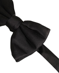Dolce & Gabbana Dolce & Gabbana Men Black 100% Silk Adjustable Neck Papillon Bow Men's Tie