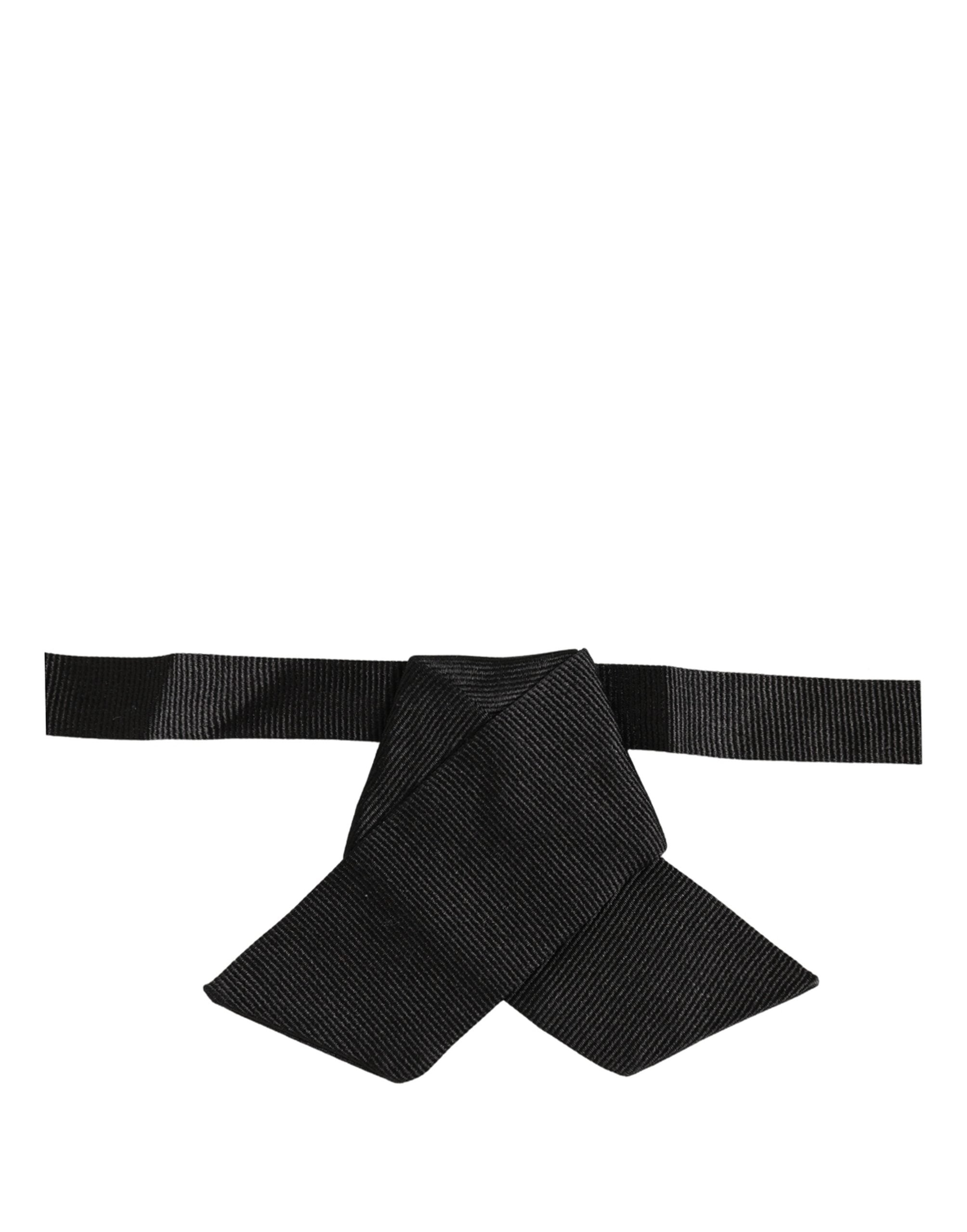 Dolce & Gabbana Dolce & Gabbana Men Black 100% SIlk Adjustable Neck Papillon Bow Men's Tie