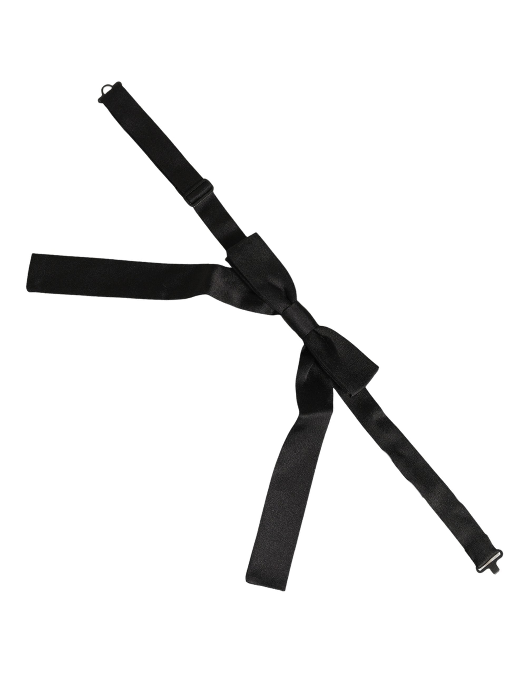 Dolce & Gabbana Dolce & Gabbana Men Black 100% SIlk Adjustable Neck Papillon Bow Men's Tie