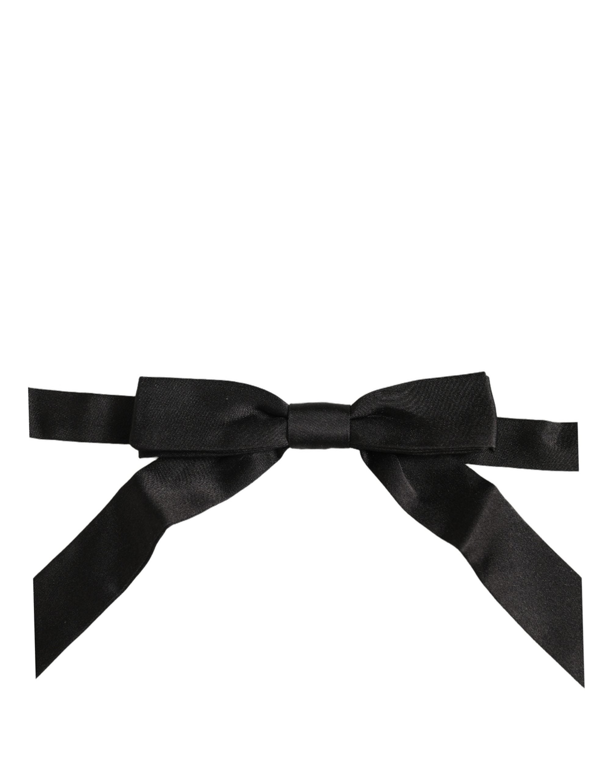Dolce & Gabbana Dolce & Gabbana Men Black 100% SIlk Adjustable Neck Papillon Bow Men's Tie