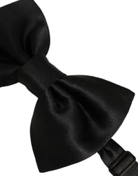 Dolce & Gabbana Dolce & Gabbana Men Black 100% Silk Adjustable Neck Papillon Bow Men's Tie