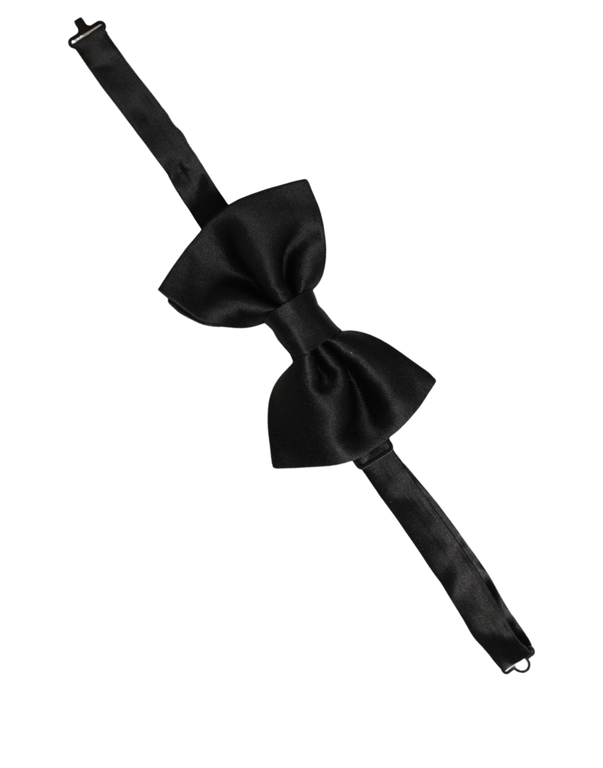 Dolce & Gabbana Dolce & Gabbana Men Black 100% Silk Adjustable Neck Papillon Bow Men's Tie