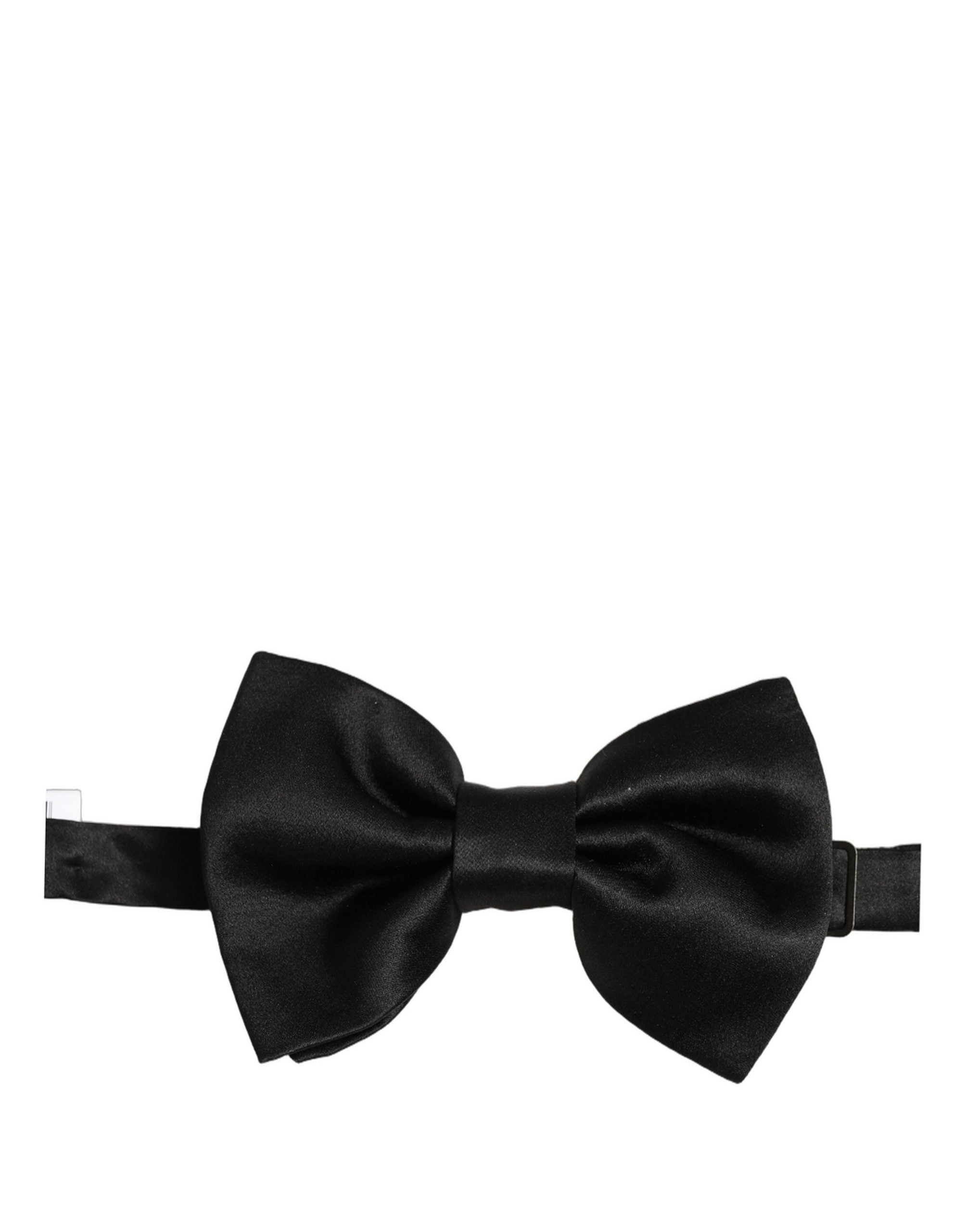Dolce & Gabbana Dolce & Gabbana Men Black 100% Silk Adjustable Neck Papillon Bow Men's Tie