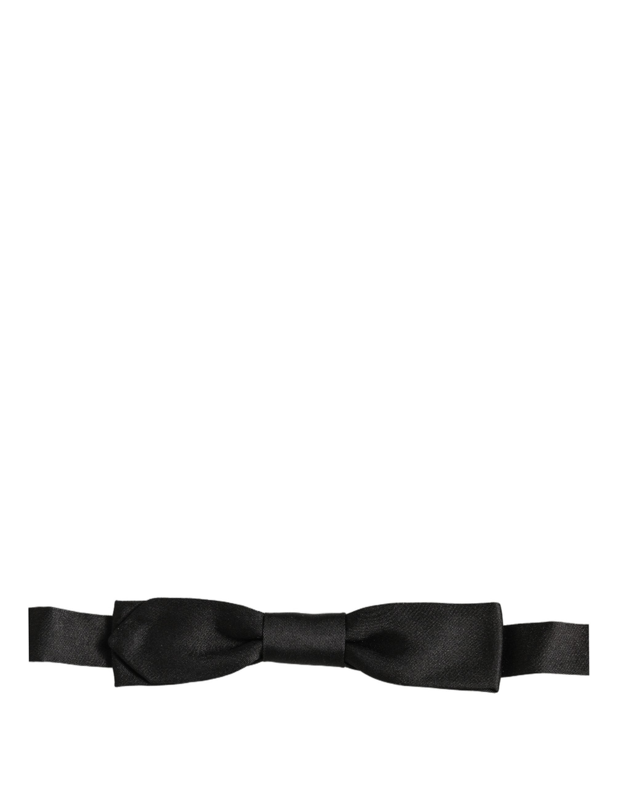 Dolce & Gabbana Dolce & Gabbana Men Black 100% SIlk Adjustable Neck Papillon Bow Men's Tie