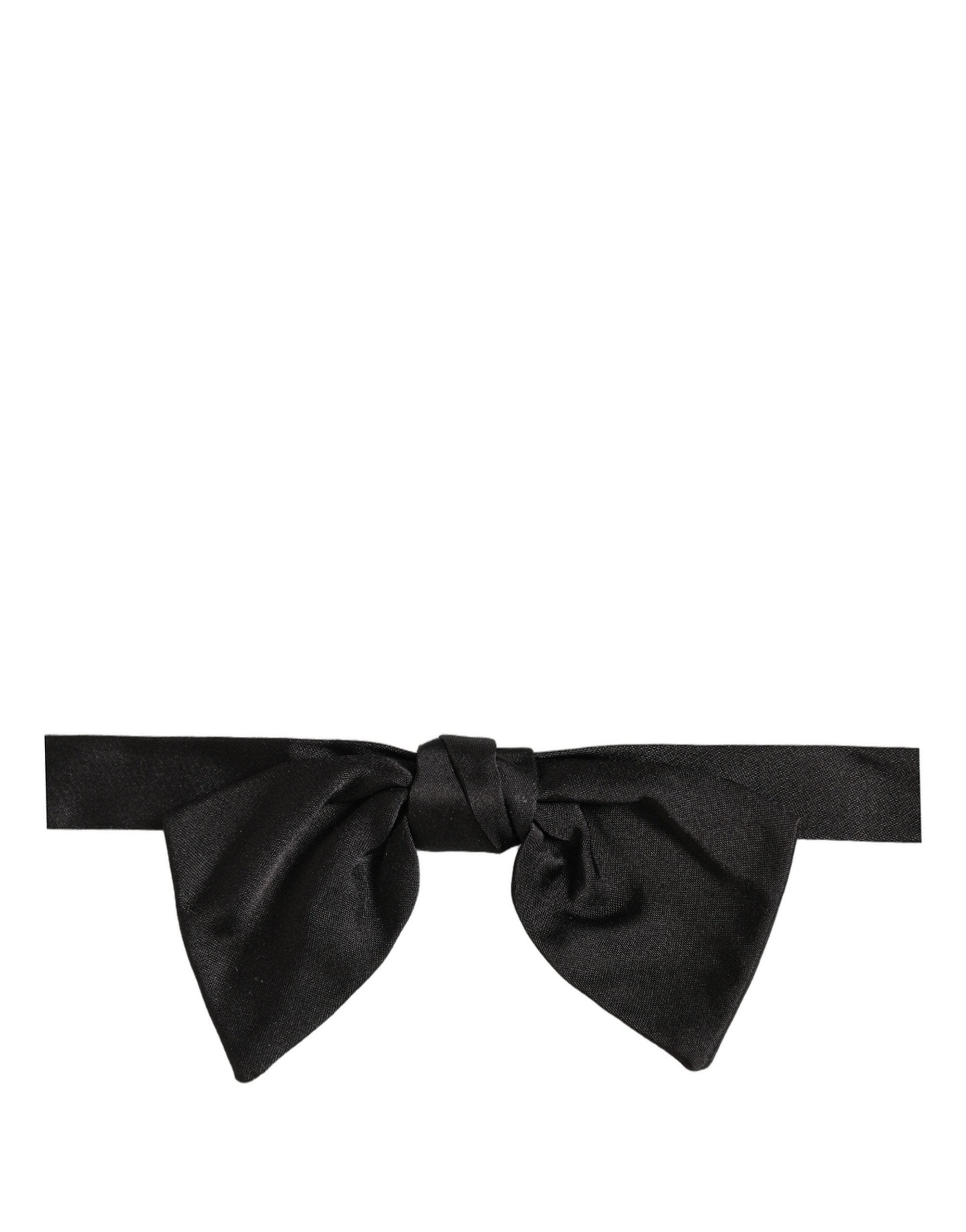 Dolce & Gabbana Dolce & Gabbana Men Black 100% SIlk Adjustable Neck Papillon Bow Men's Tie