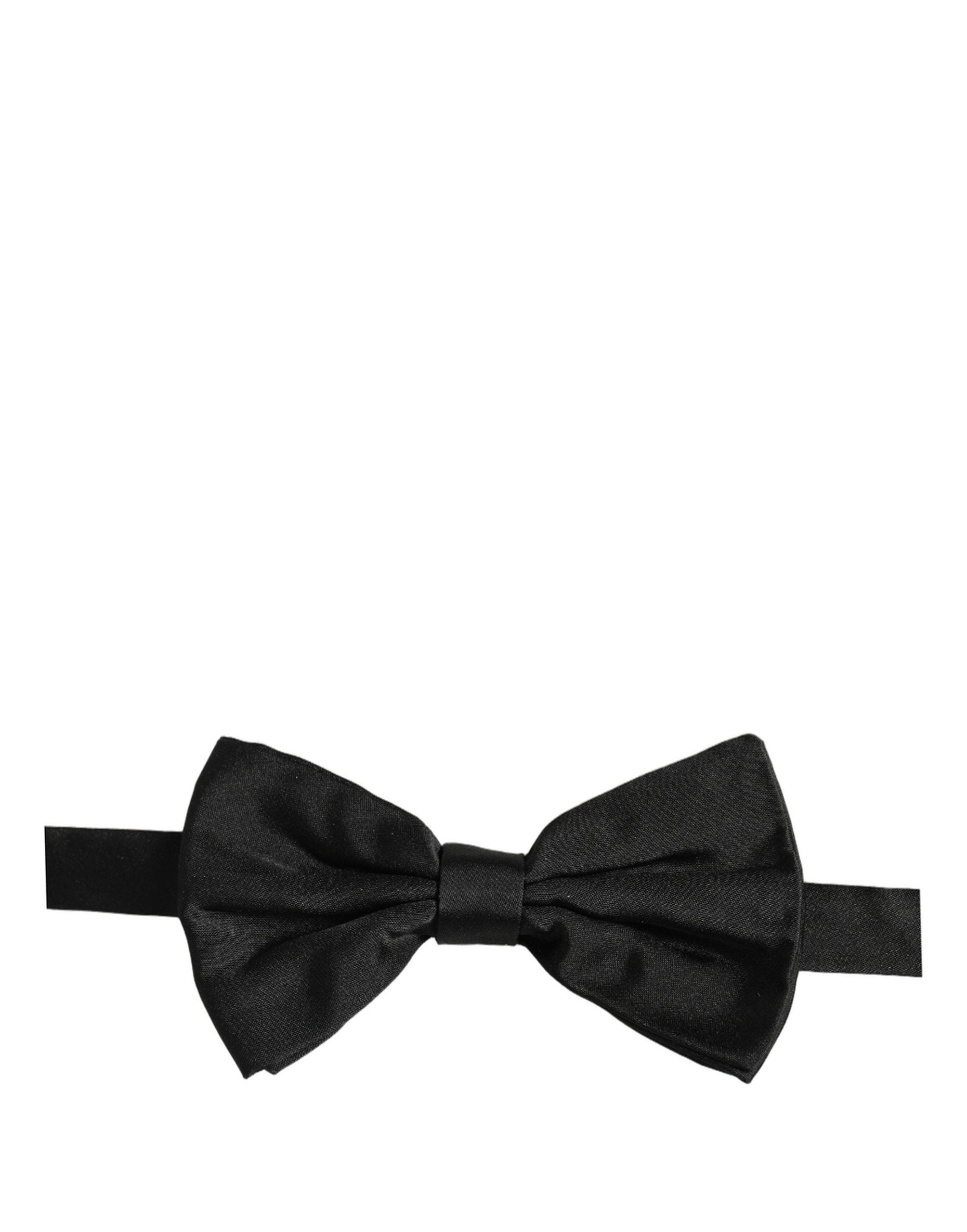 Dolce & Gabbana Dolce & Gabbana Men Black 100% Silk Adjustable Neck Papillon Bow Men's Tie