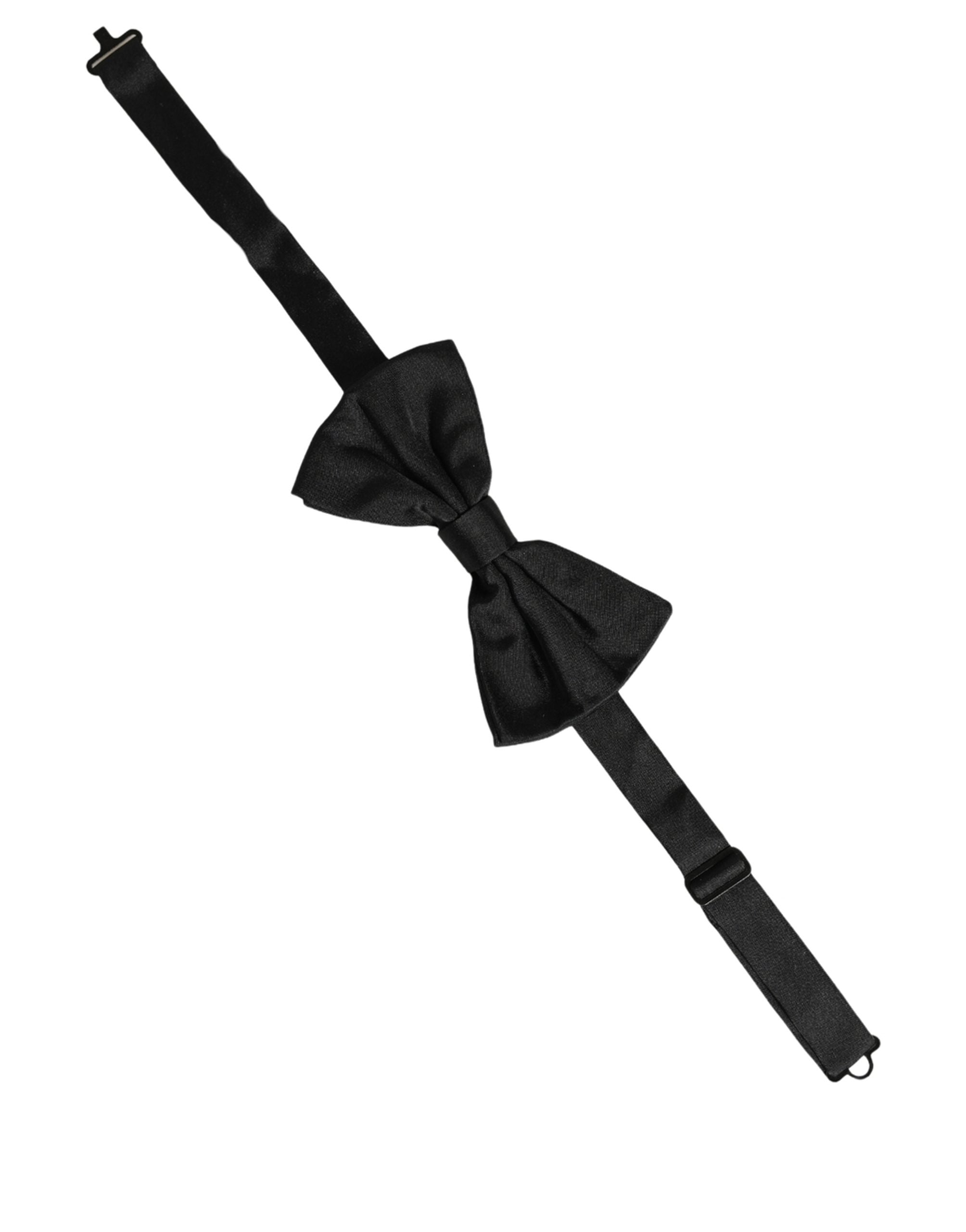 Dolce & Gabbana Dolce & Gabbana Men Black 100% Silk Adjustable Neck Papillon Bow Men's Tie