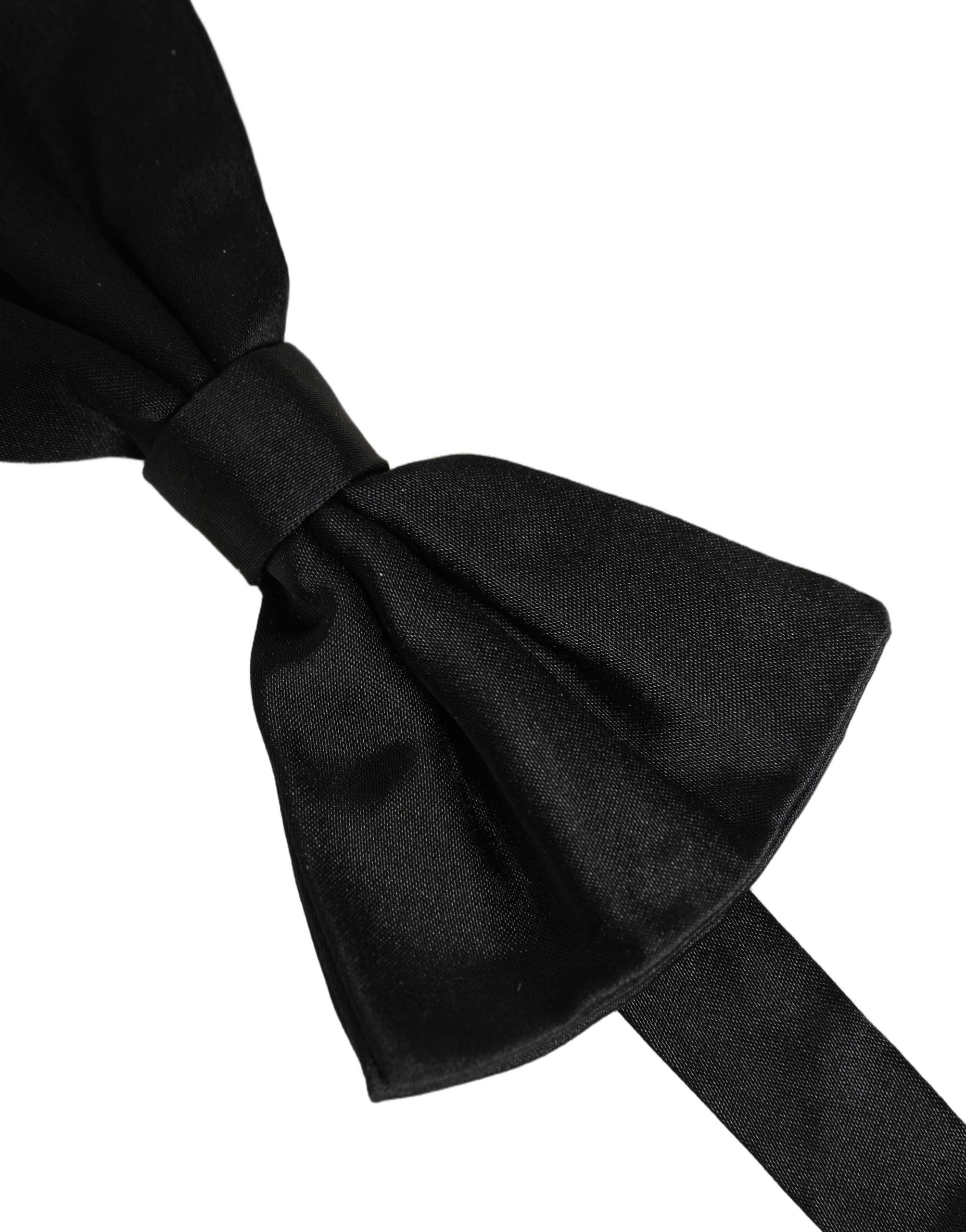 Dolce & Gabbana Dolce & Gabbana Men Black 100% Silk Adjustable Neck Papillon Bow Men's Tie