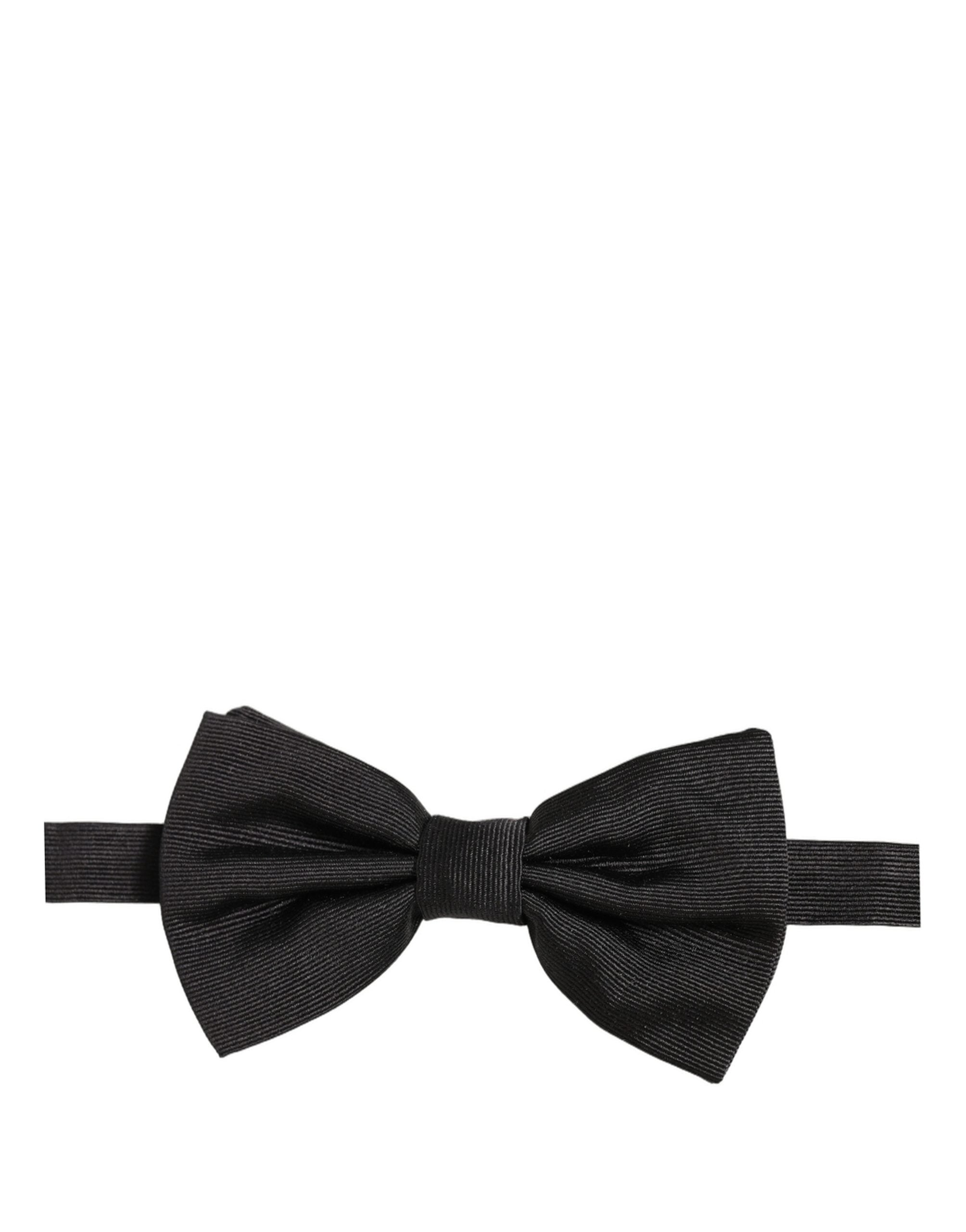 Dolce & Gabbana Dolce & Gabbana Men Black 100% Silk Adjustable Neck Papillon Bow Men's Tie