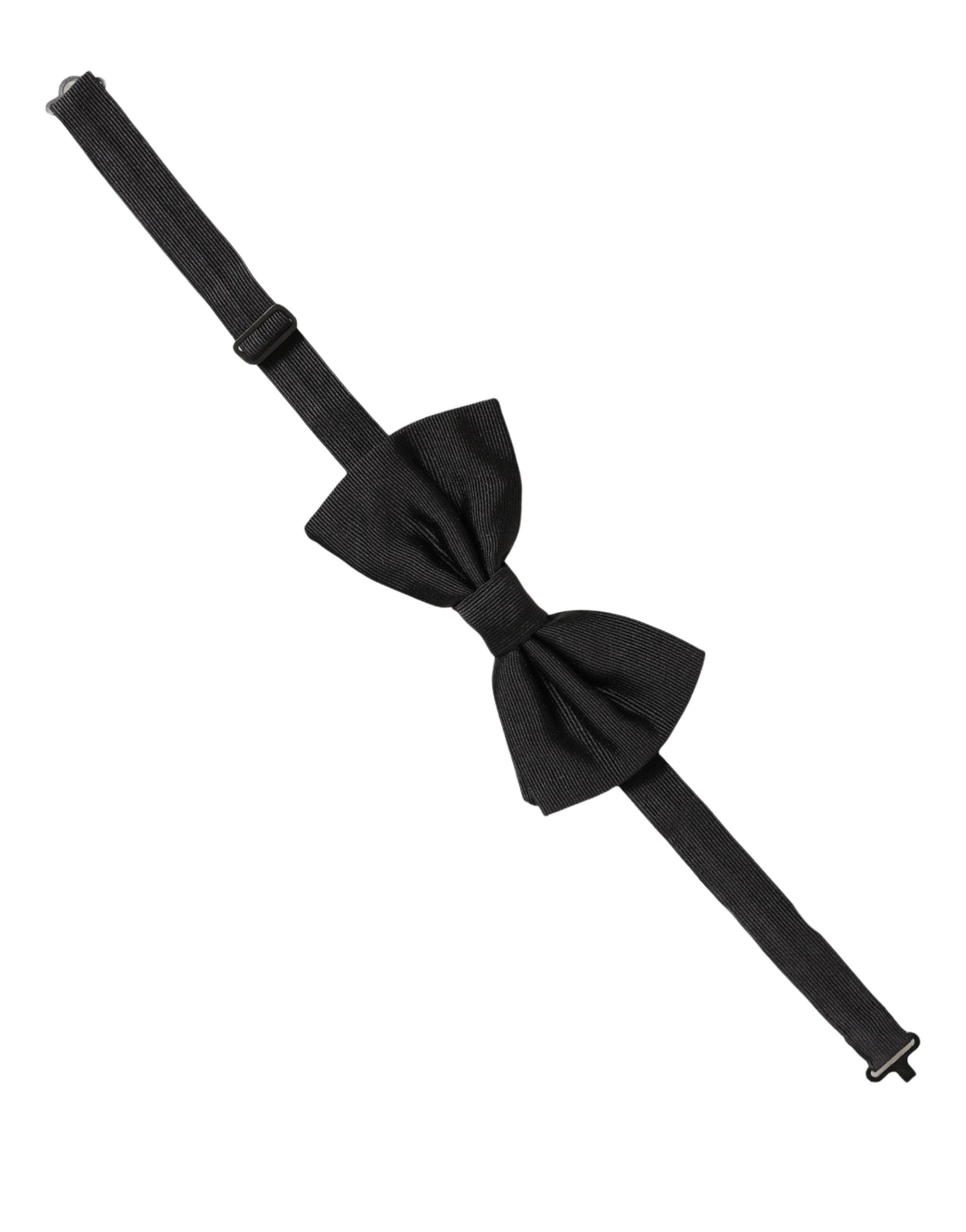 Dolce & Gabbana Dolce & Gabbana Men Black 100% Silk Adjustable Neck Papillon Bow Men's Tie