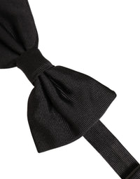 Dolce & Gabbana Dolce & Gabbana Men Black 100% Silk Adjustable Neck Papillon Bow Men's Tie