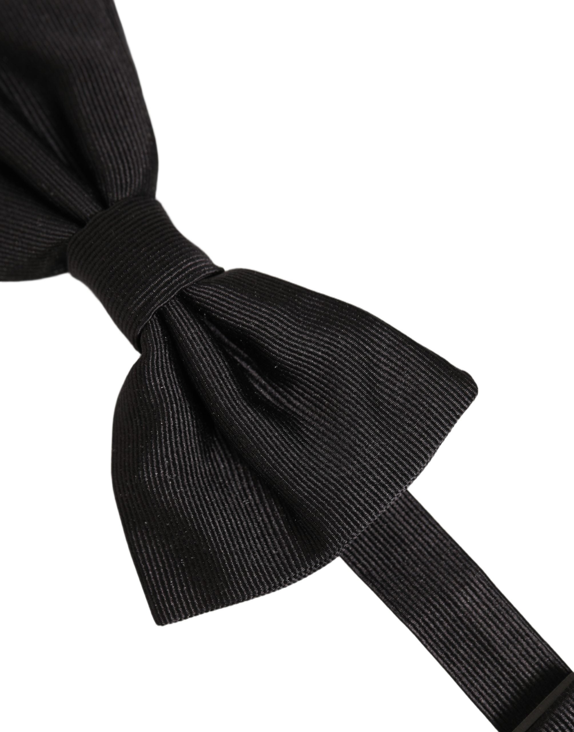 Dolce & Gabbana Dolce & Gabbana Men Black 100% Silk Adjustable Neck Papillon Bow Men's Tie