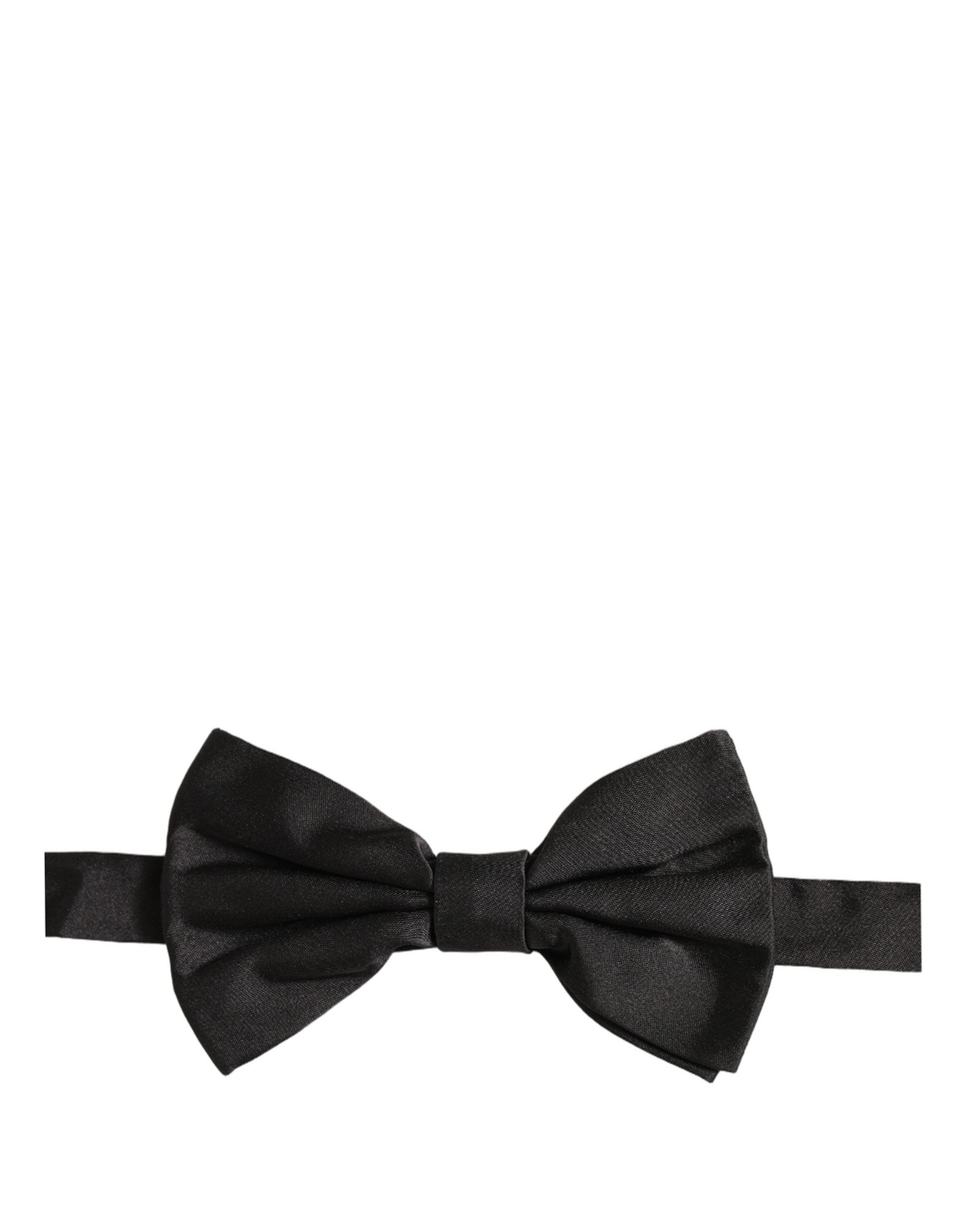 Dolce & Gabbana Dolce & Gabbana Men Black 100% Silk Adjustable Neck Papillon Bow Men's Tie