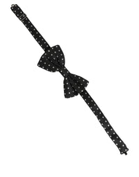 Dolce & Gabbana Dolce & Gabbana Black White Polka Dot Adjustable Neck Papillon Bow Men's Tie