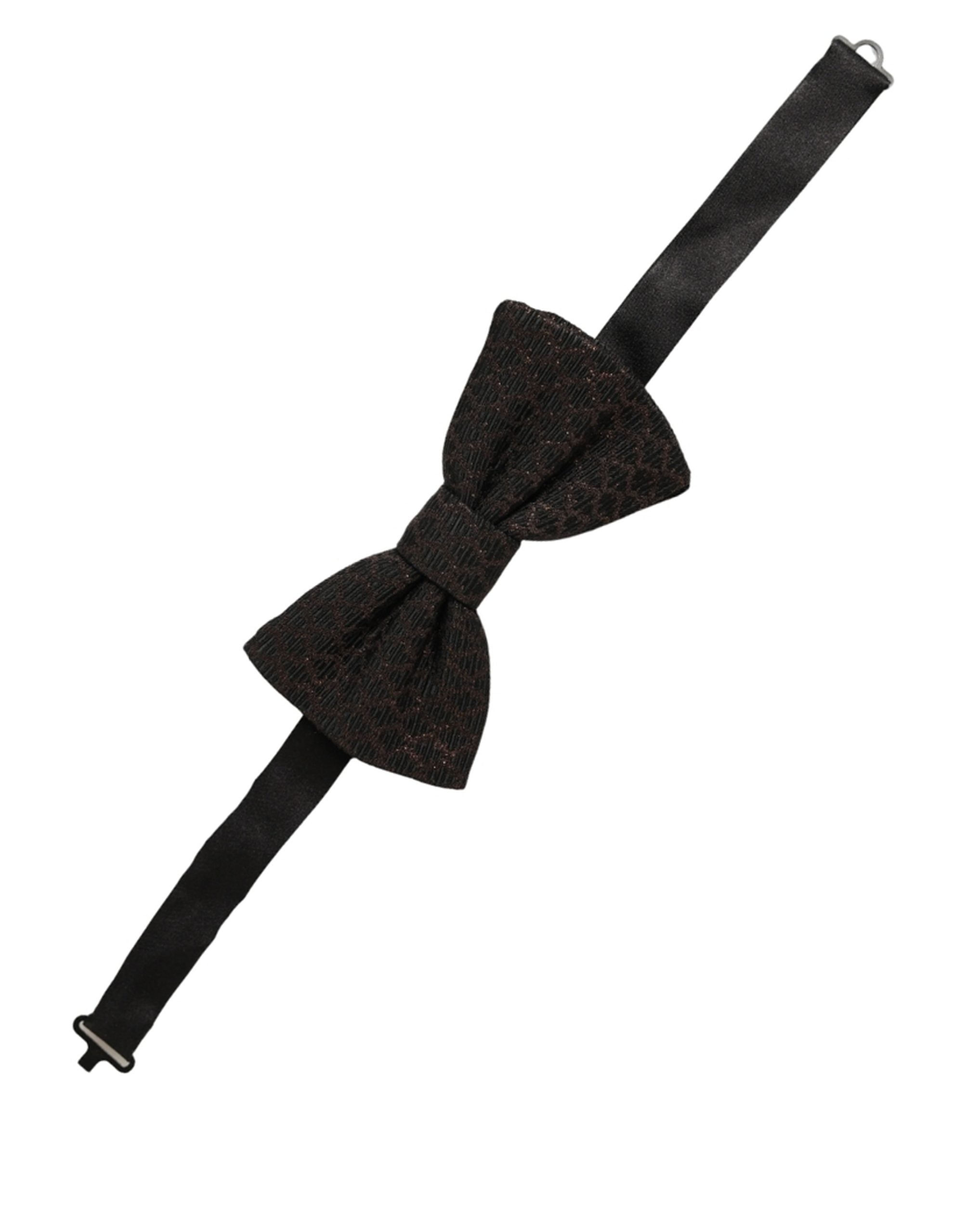 Dolce & Gabbana Dolce & Gabbana Men Brown 100% Silk Adjustable Neck Papillon Bow Men's Tie