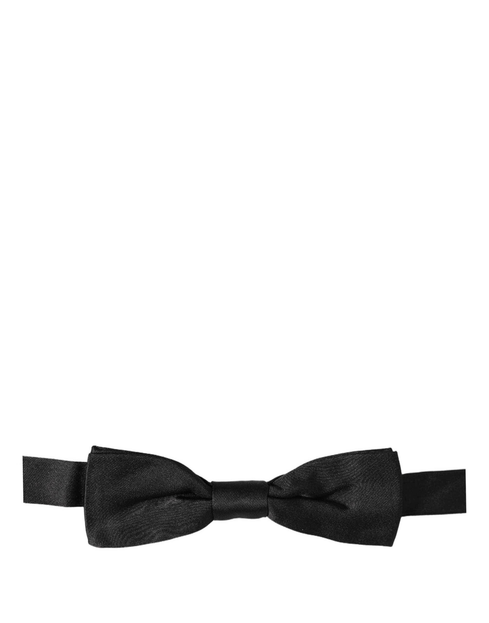 Dolce & Gabbana Dolce & Gabbana Men Black 100% Silk Adjustable Neck Papillon Bow Men's Tie