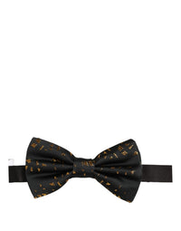 Dolce & Gabbana Dolce & Gabbana Black Gold Speckle Pattern Adjustable Neck Papillon Bow Men's Tie