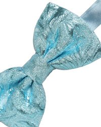 Dolce & Gabbana Dolce & Gabbana Light Blue Floral Brocade Adjustable Neck Papillon Bow Men's Tie