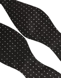 Dolce & Gabbana Dolce & Gabbana Black White Polka Dot Adjustable Neck Papillon Bow Men's Tie