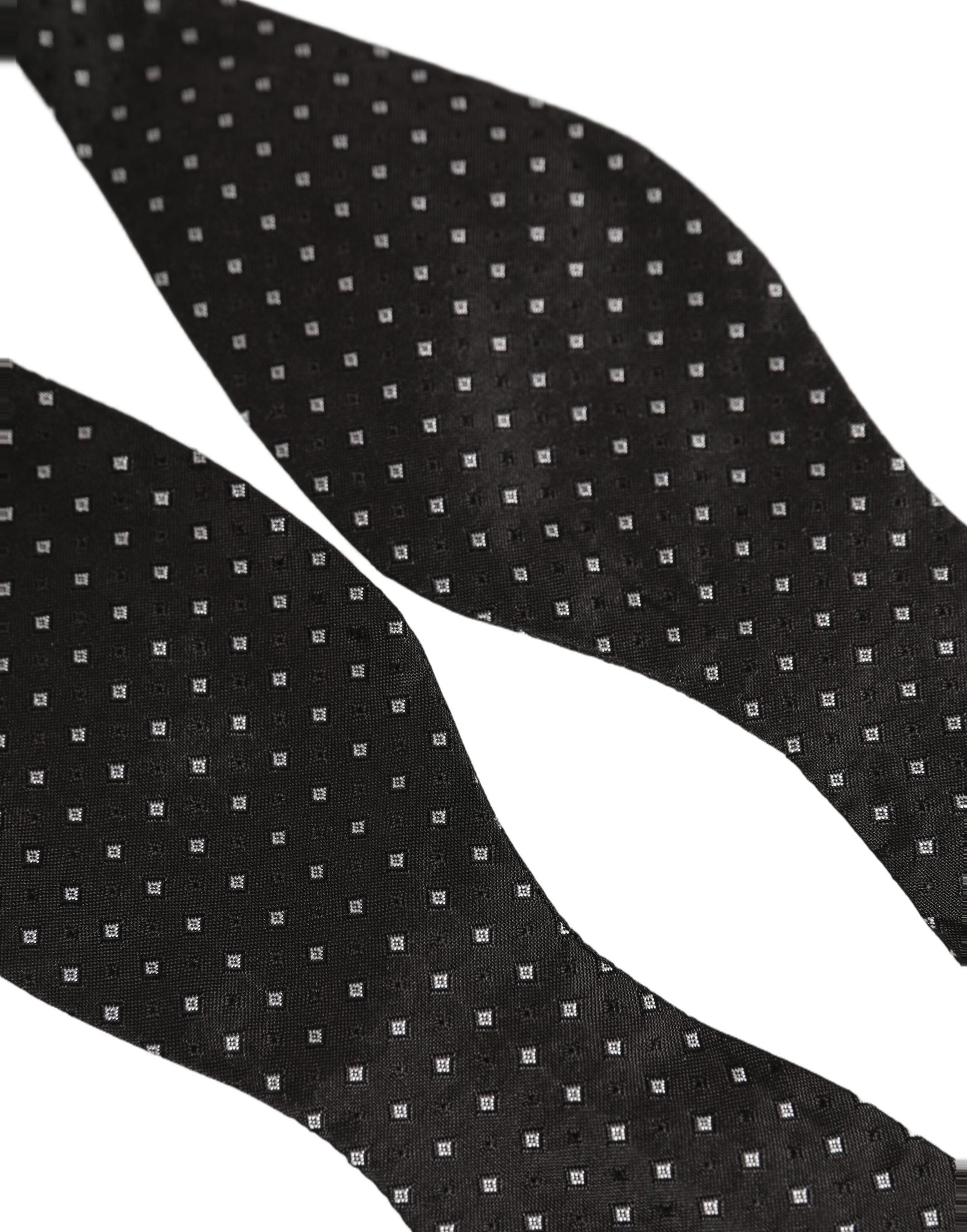 Dolce & Gabbana Dolce & Gabbana Black White Polka Dot Adjustable Neck Papillon Bow Men's Tie