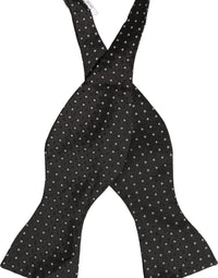 Dolce & Gabbana Dolce & Gabbana Black White Polka Dot Adjustable Neck Papillon Bow Men's Tie