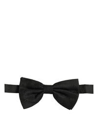 Dolce & Gabbana Dolce & Gabbana Men Black Silk Brocade Adjustable Neck Papillon Bow Men's Tie