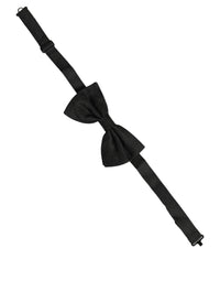 Dolce & Gabbana Dolce & Gabbana Men Black Silk Brocade Adjustable Neck Papillon Bow Men's Tie