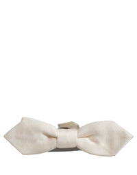 Dolce & Gabbana Dolce & Gabbana Men White 100% Silk Adjustable Neck Papillon Bow Men's Tie