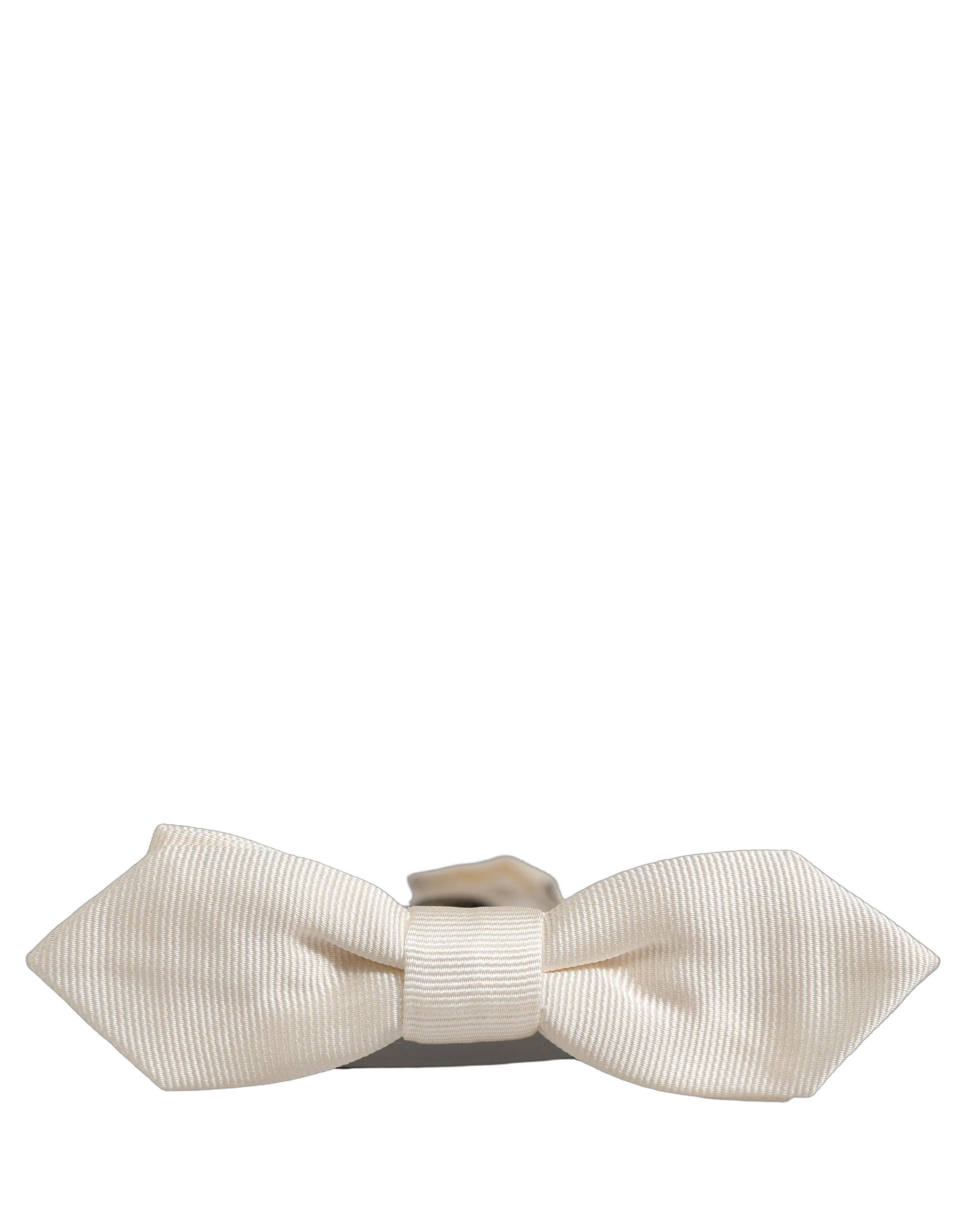 Dolce & Gabbana Dolce & Gabbana Men White 100% Silk Adjustable Neck Papillon Bow Men's Tie