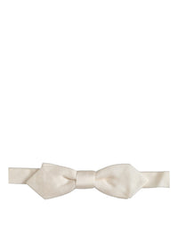 Dolce & Gabbana Dolce & Gabbana Men White 100% Silk Adjustable Neck Papillon Bow Men's Tie