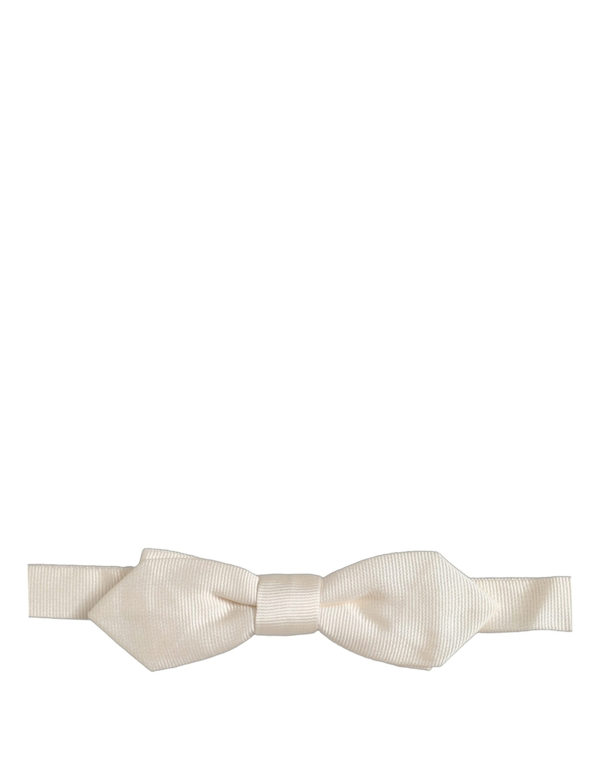 Dolce & Gabbana Dolce & Gabbana Men White 100% Silk Adjustable Neck Papillon Bow Men's Tie
