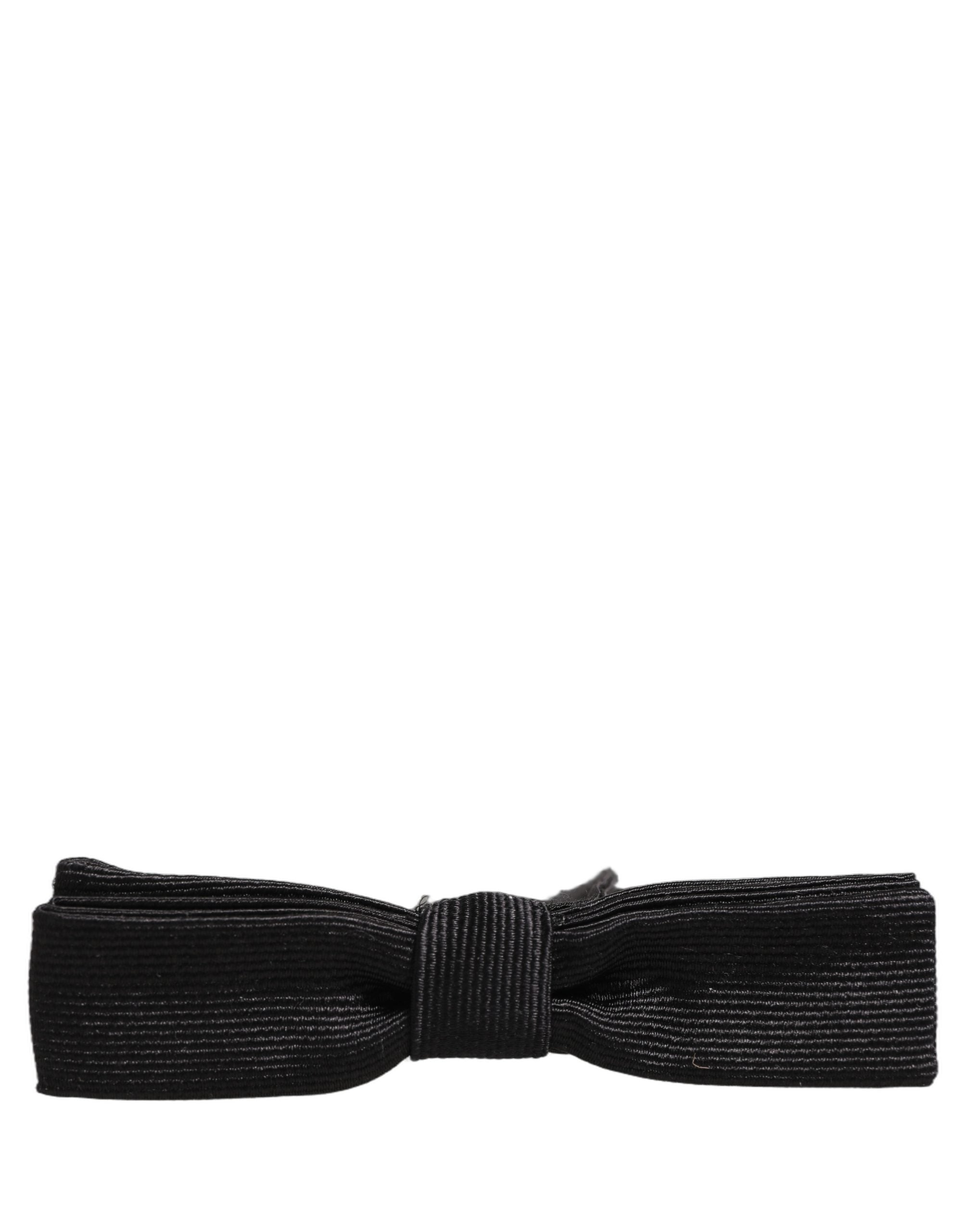 Dolce & Gabbana Dolce & Gabbana Men Black 100% SIlk Adjustable Neck Papillon Bow Men's Tie