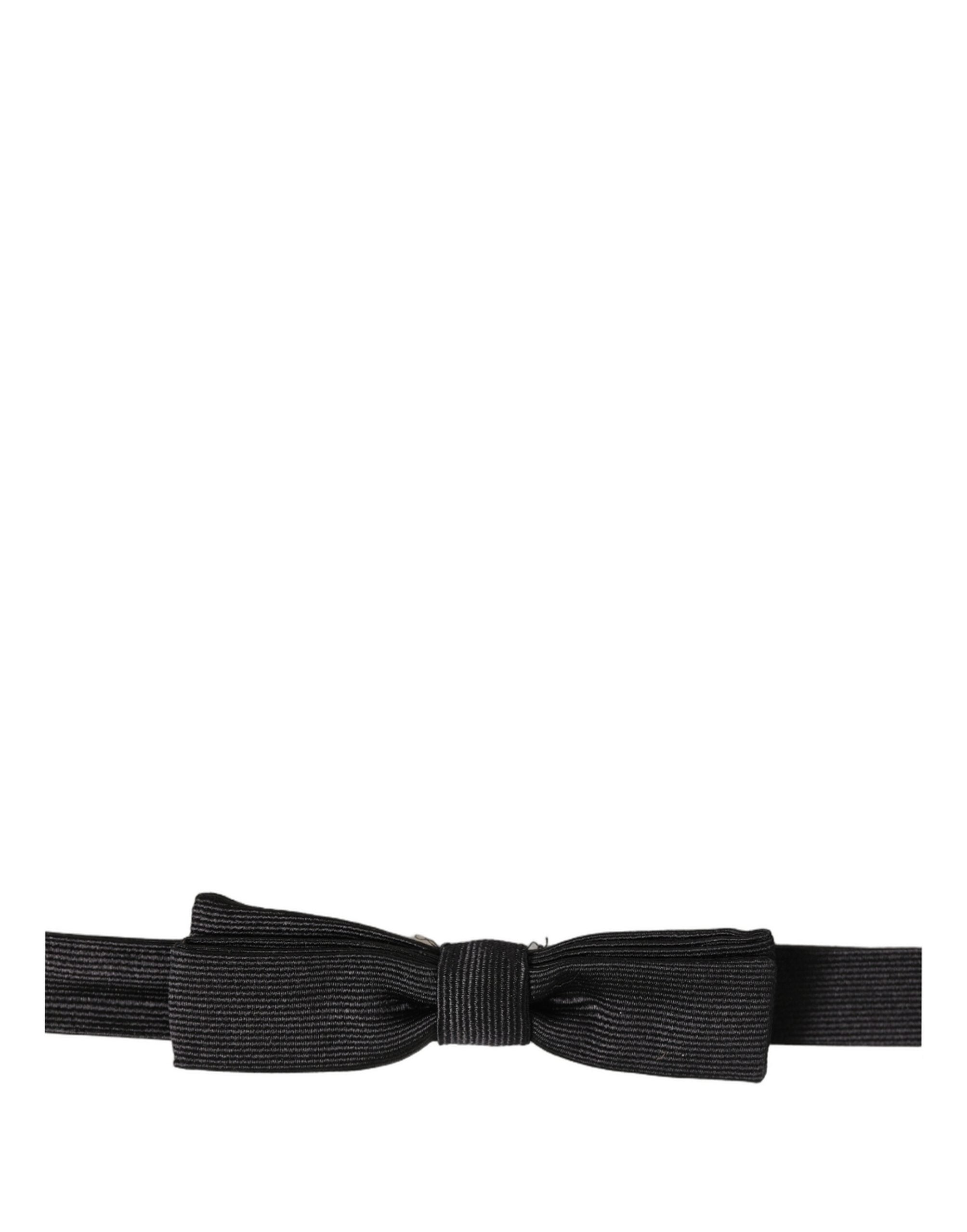 Dolce & Gabbana Dolce & Gabbana Men Black 100% SIlk Adjustable Neck Papillon Bow Men's Tie