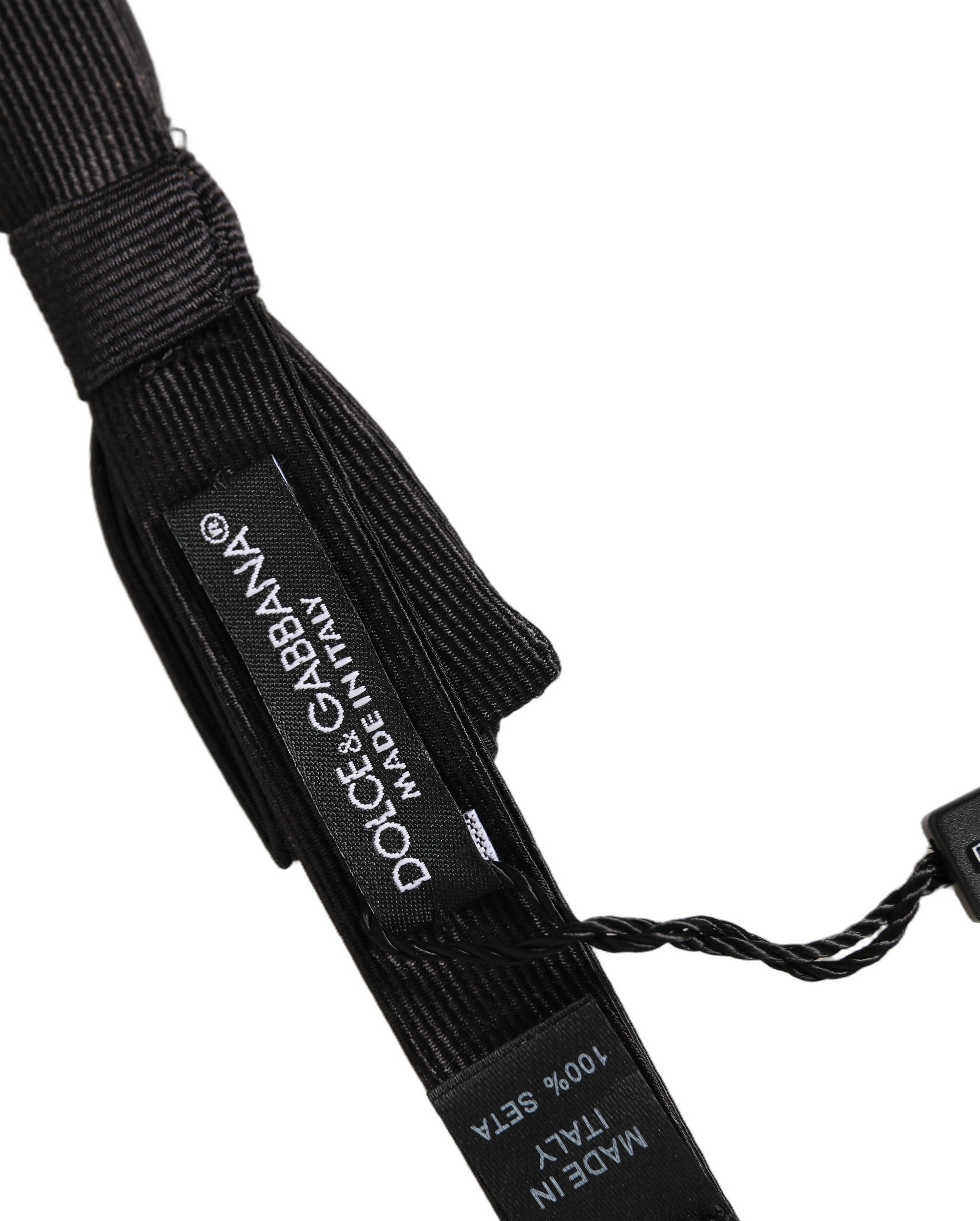 Dolce & Gabbana Dolce & Gabbana Men Black 100% SIlk Adjustable Neck Papillon Bow Men's Tie