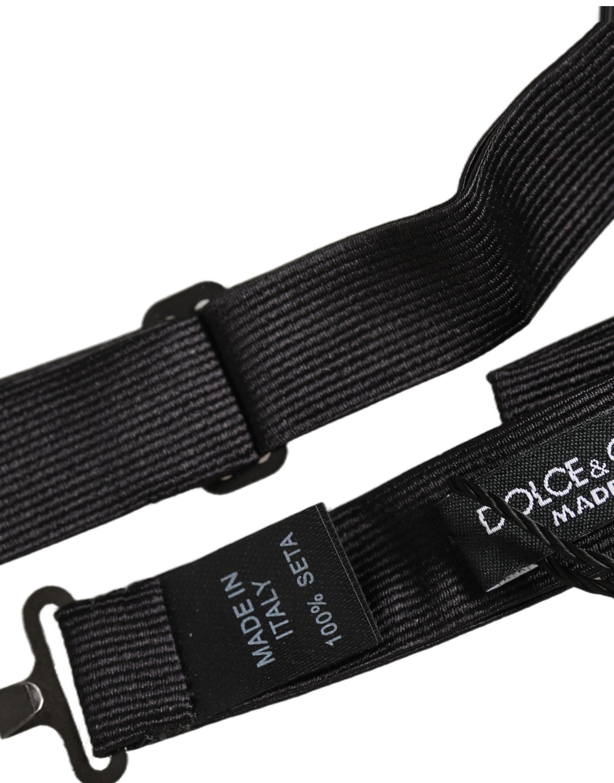 Dolce & Gabbana Dolce & Gabbana Men Black 100% SIlk Adjustable Neck Papillon Bow Men's Tie