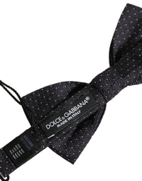 Dolce & Gabbana Dolce & Gabbana Black White Polka Dot Adjustable Neck Papillon Bow Men's Tie