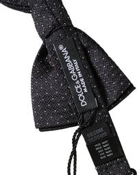 Dolce & Gabbana Dolce & Gabbana Black White Polka Dot Adjustable Neck Papillon Bow Men's Tie